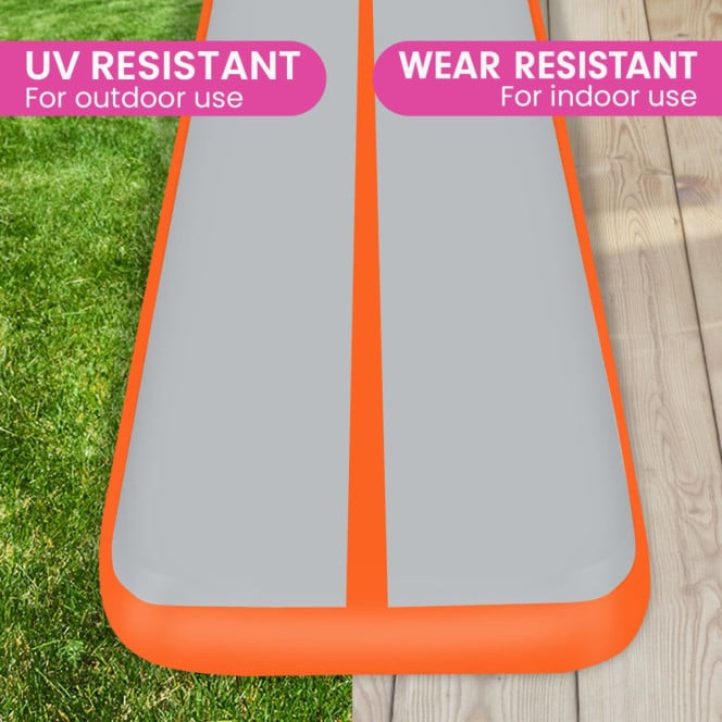 5m x 1m x 20cm Air Track Inflatable Tumbling Mat Gymnastics - Orange Image 8