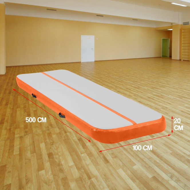 5m x 1m x 20cm Air Track Inflatable Tumbling Mat Gymnastics - Orange Image 6