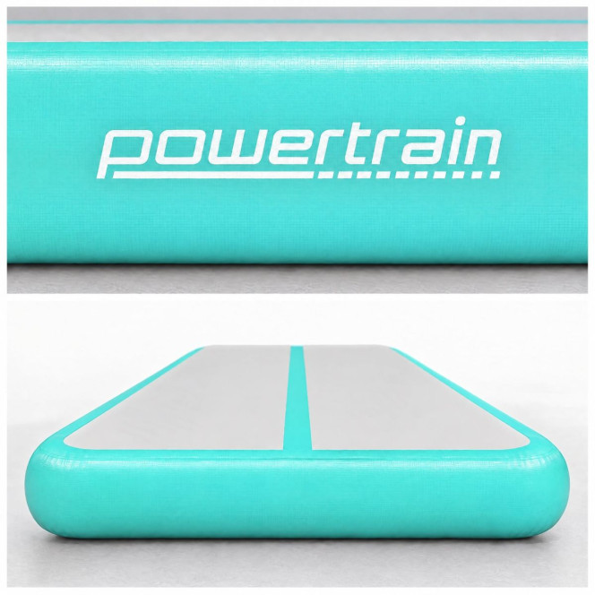 Powertrain 3m x 1m Inflatable Air Track 20cm Thick Gymnastics Exercise Tumbling Mat in Green with Electric Pump Image 5