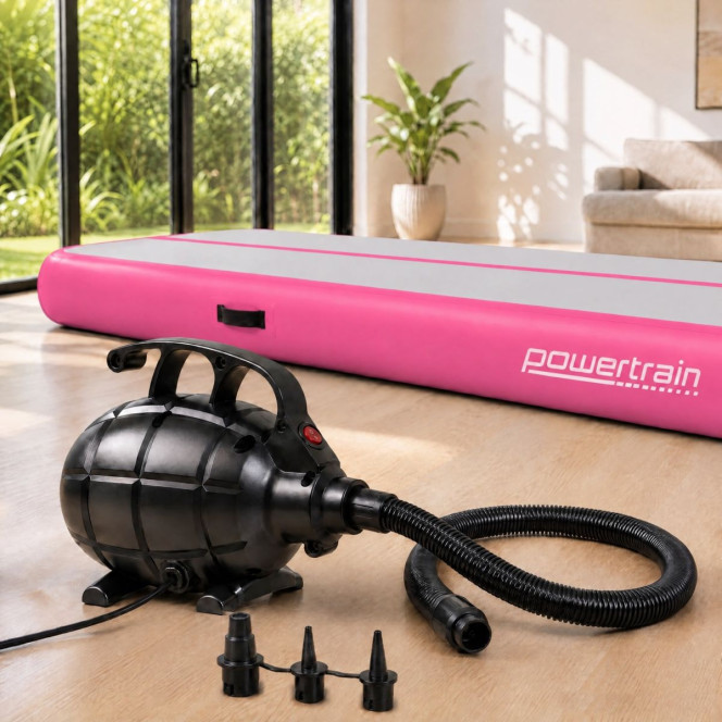 Powertrain 3m x 1m Inflatable Air Track 20cm Thick Gymnastics Exercise Tumbling Mat in Pink with Electric Pump Image 15