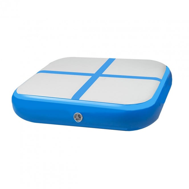 Air Track Block 1m Square Inflatable Gymnastics Tumbling Mat with Pump - Blue