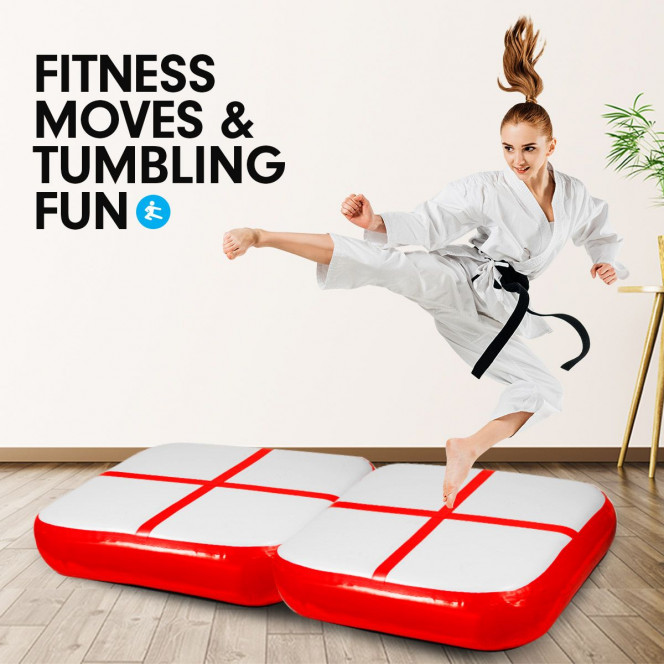 1m Air Track Block Tumbling Mat Gymnastics Exercise - Red Image 9 image 9