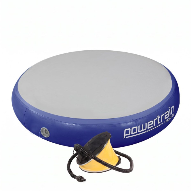 Powertrain 20cm Thick 1m Airtrack Spot Round Inflatable Gymnastics Tumbling Mat Air Track with Pump - Dark Blue