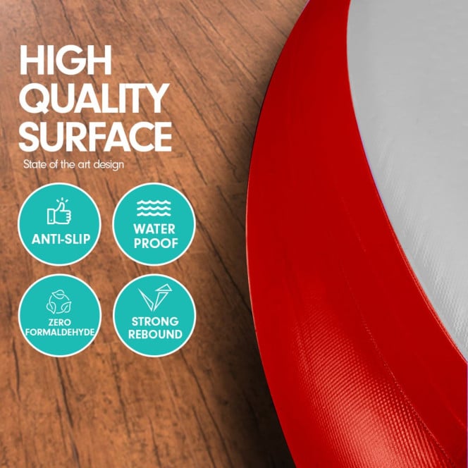 Powertrain 20cm Thick 1m Airtrack Spot Round Inflatable Gymnastics Tumbling Mat Air Track with Pump - Red Image 4