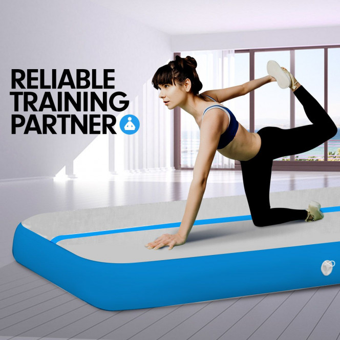 Air Track Powertrain 7m x 1m Inflatable Gymnastics Mat Tumbling - Grey Blue Image 3
