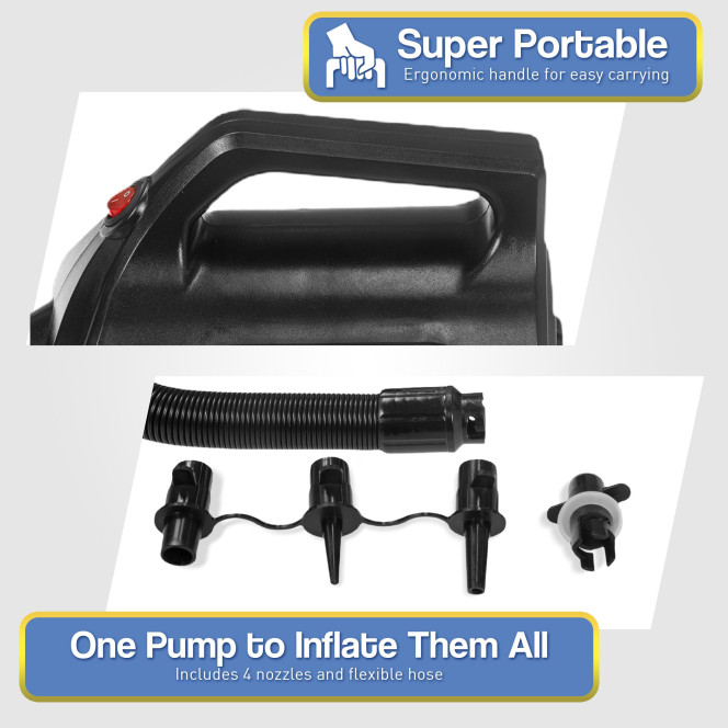Powertrain Electric Air Track Pump 600w with Deflate Mode Image 5