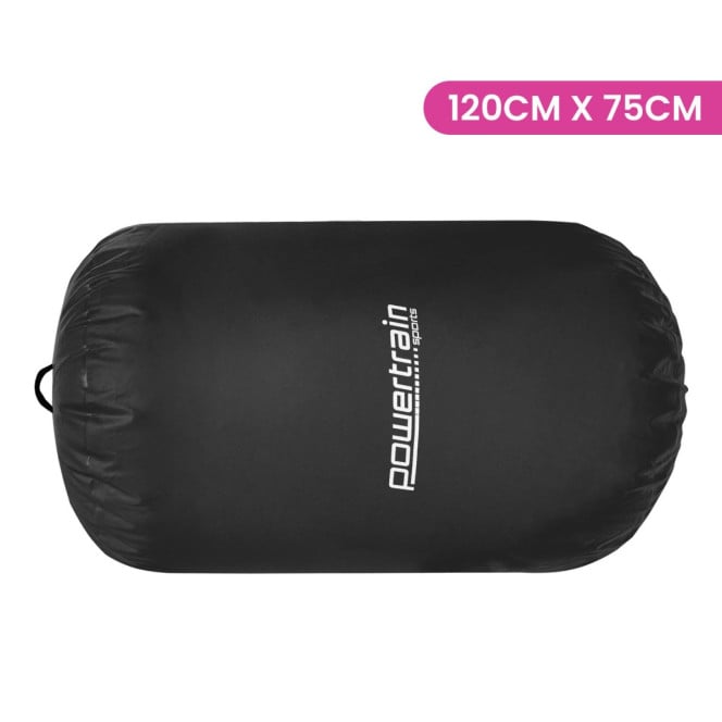 Inflatable Gymnastics Air Barrel Exercise Roller 120cm x 75cm - Black Image 3