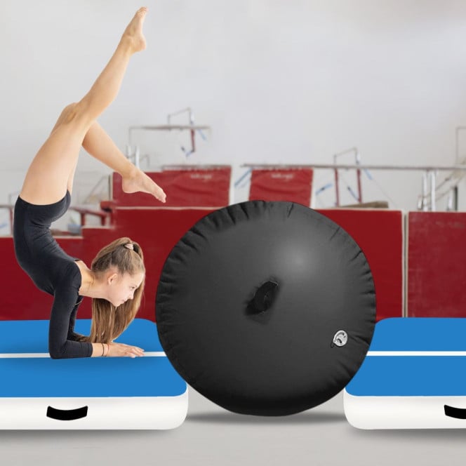 Powertrain Inflatable Air Barrel Gymnastics Roller 120cm x 75cm - Black PVC Tumbling Mat for Flips & Balance Image 6