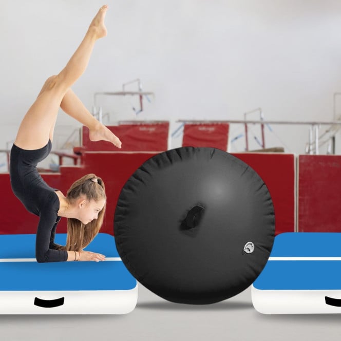 Inflatable Gymnastics Air Barrel Exercise Roller 120cm x 75cm - Black Image 8