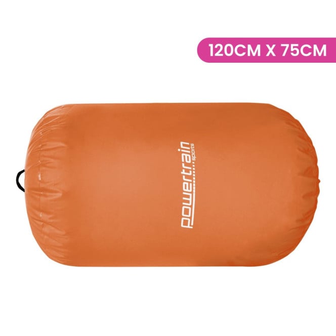 Inflatable Gymnastics Air Barrel Exercise Roller 120cm x 75cm - Orange Image 2