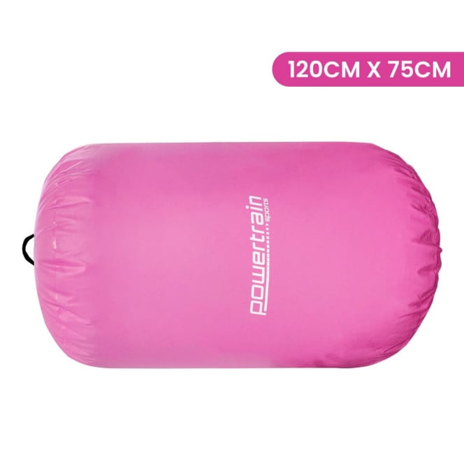 Inflatable Gymnastics Air Barrel Exercise Roller 120cm x 75cm - Pink Image 2