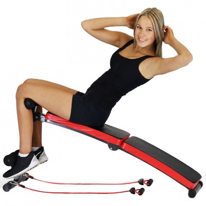 Sit Up Bench Incline with Resistance Bands - Powertrain