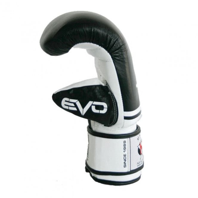 Evo Leather Boxing Punching Gloves Bag Mitts Gym - Black/White Image 4
