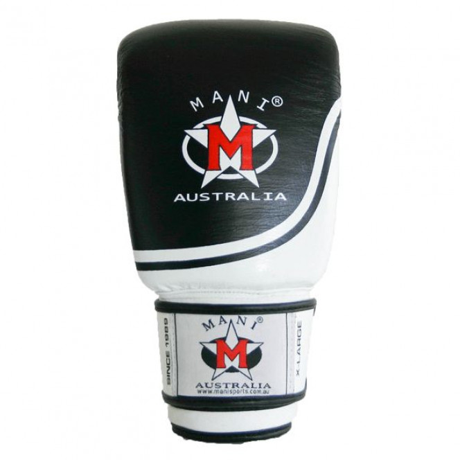 Evo Leather Boxing Punching Gloves Bag Mitts Gym - Black/White Image 2