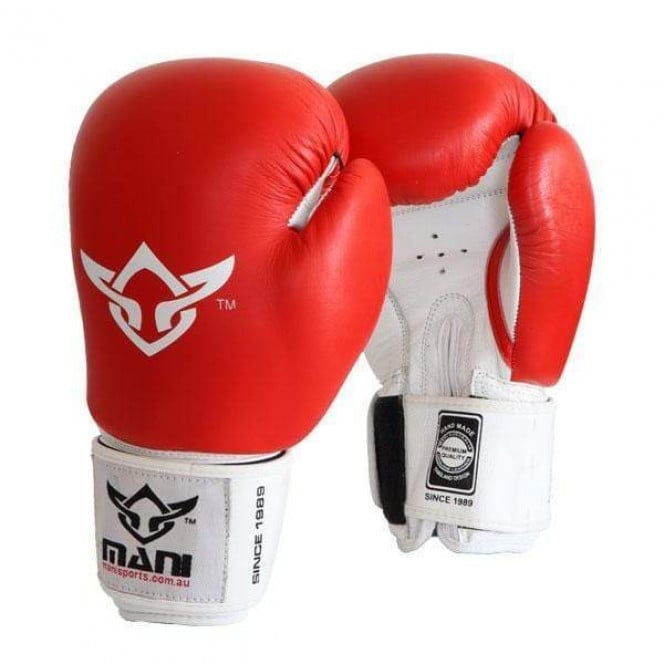 Leather Pro-sparring Boxing Mitts Gloves Punch Sparring  Red/White