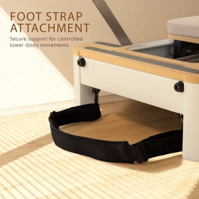 Powertrain Velora Pilates Reformer Machine Aluminium Foldable Multifunctional Home Gym Equipment Exercise Trainer Beige Image 10