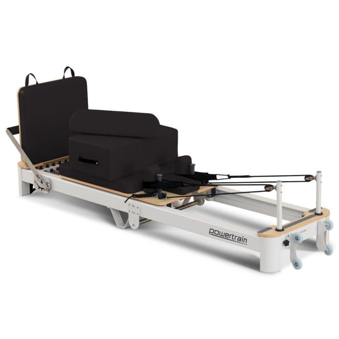 Powertrain Velora Pilates Reformer Machine Aluminium Foldable Multifunctional Home Gym Equipment Exercise Trainer Black Image 3