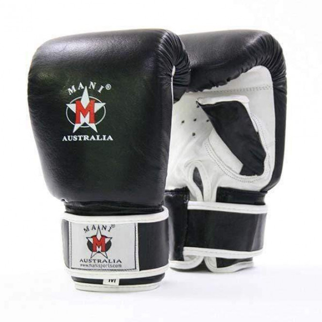 Professional Leather Mitts Gym Sports Black White