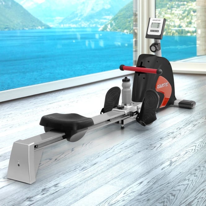 Powertrain Rowing Machine Magnetic Flywheel Quiet Home Gym Exercise Rower with LCD Screen for Full Body Workout Image 2