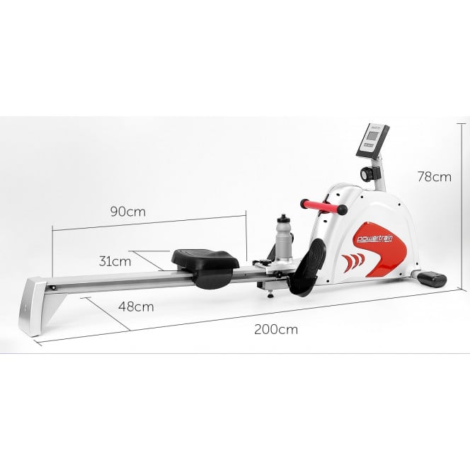 Powertrain Magnetic Flywheel Rowing Machine - Silver Image 5