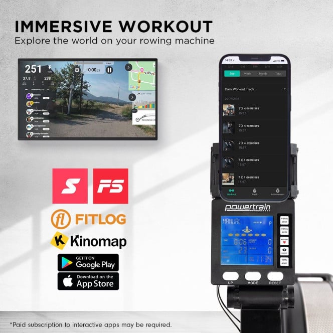 Powertrain Air Rowing Machine with App Connectivity Image 10