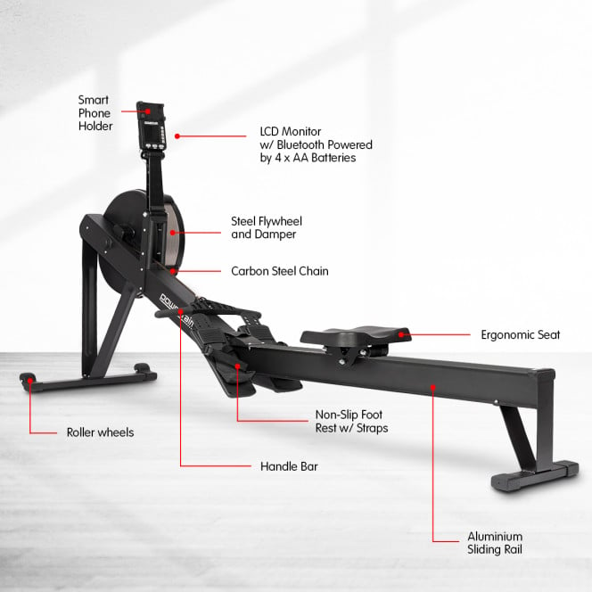 Powertrain Air Rowing Machine with App Connectivity Image 12