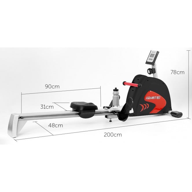 Powertrain Magnetic Flywheel Rowing Machine - Black Image 7