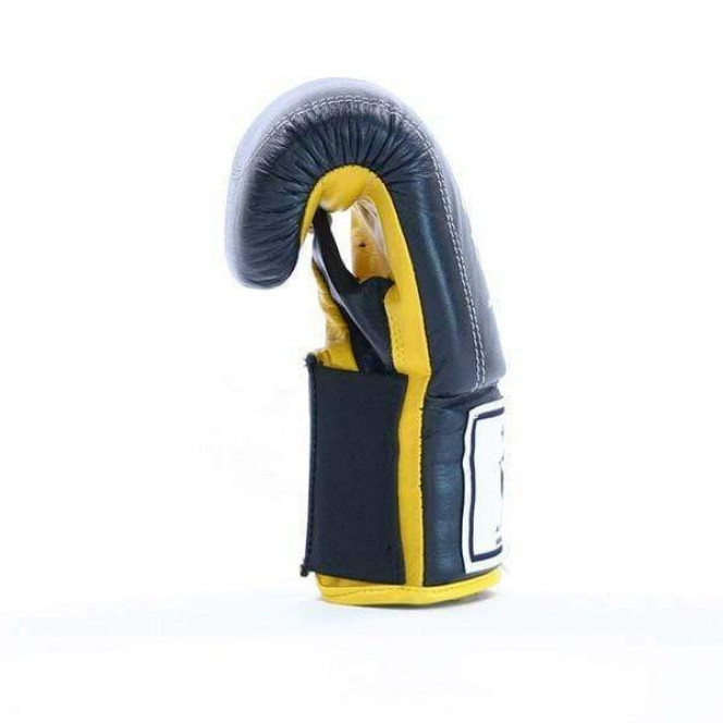 Supreme Leather Boxing Gloves Punching Training Mitts Yellow/Black Image 4