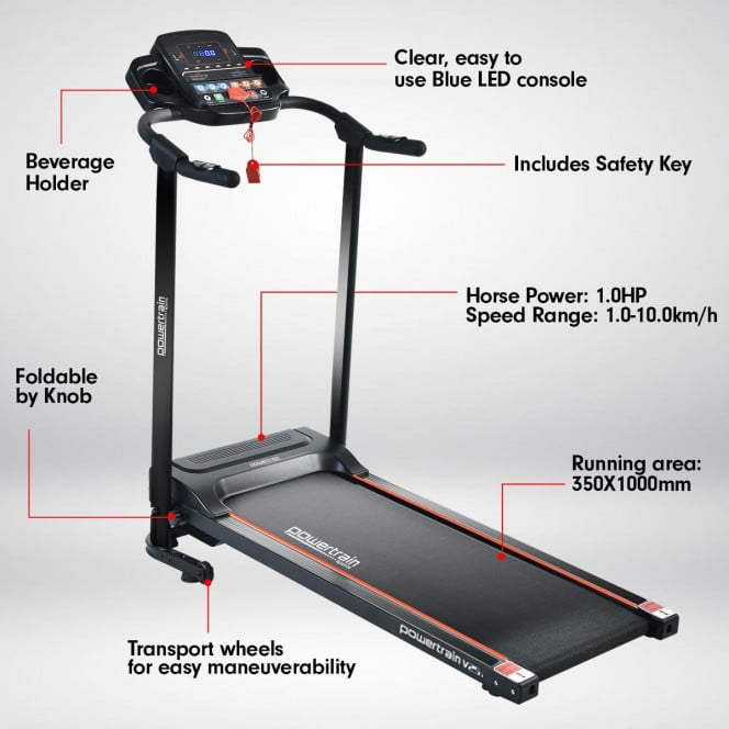 Powertrain V25 Electric Treadmill with 12 Programs Image 4