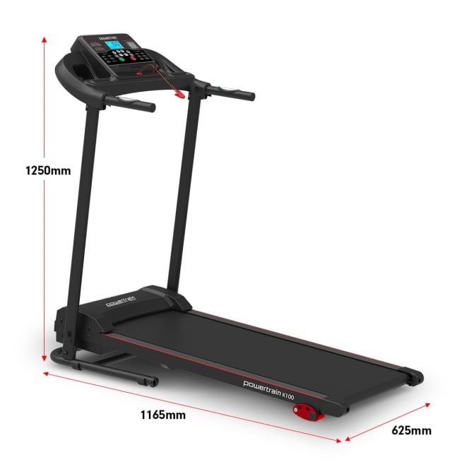 Powertrain K100 Foldable Electric Treadmill 1100W Home Gym Cardio Running Walking Machine with Incline Image 10