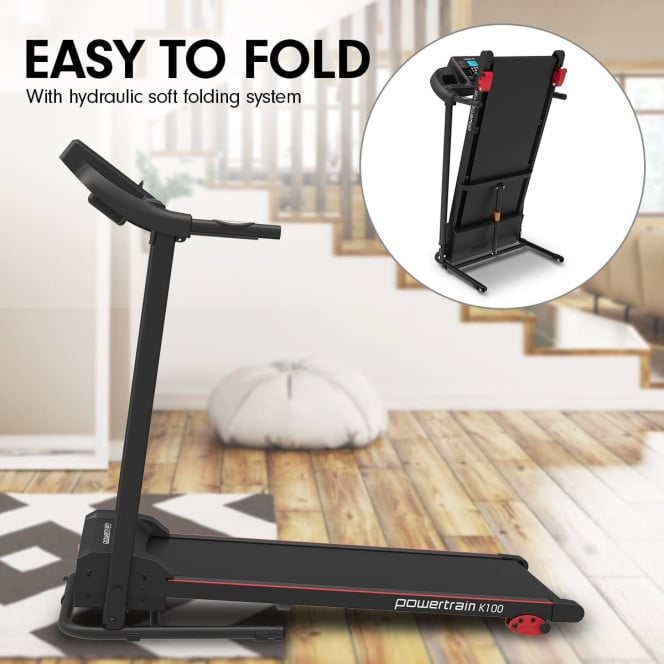 Powertrain K100 Foldable Electric Treadmill 1100W Home Gym Cardio Running Walking Machine with Incline Image 4