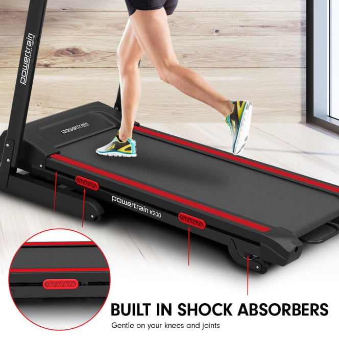 Powertrain K200 Foldable Electric Treadmill 1600W Motor Home Gym Running Machine 15 Level Incline 12kmph LCD Display Image 12