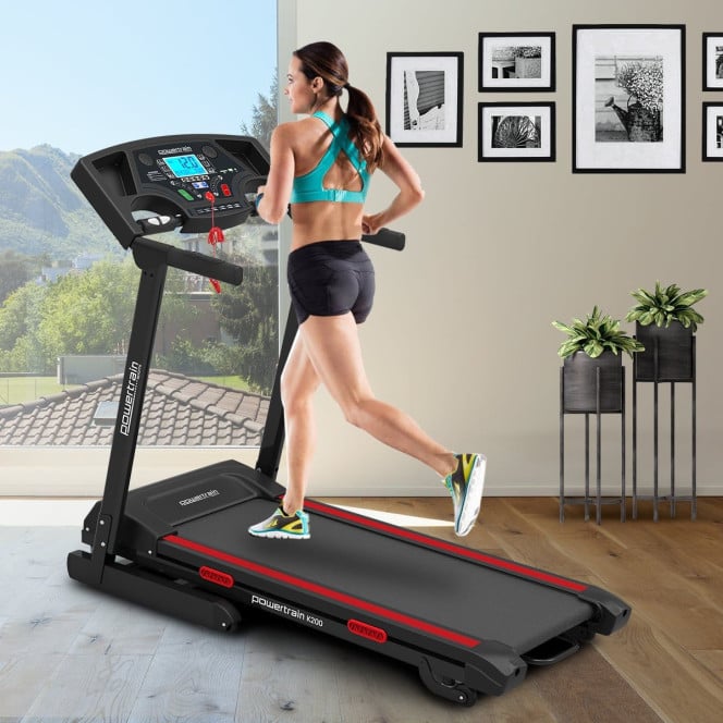 Powertrain K200 Foldable Electric Treadmill 1600W Motor Home Gym Running Machine 15 Level Incline 12kmph LCD Display Image 13
