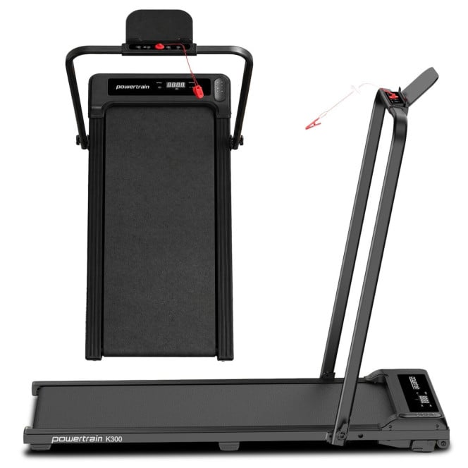 Powertrain K300 Black Foldable 2-in-1 Under Desk Walking Pad Treadmill 1.5HP 10km/h Incline Home Running Machine Image 14