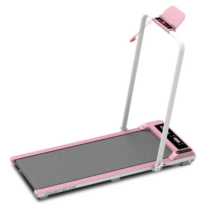 Powertrain K300 Pink Foldable 2-in-1 Under Desk Walking Pad Treadmill 1.5HP 10km/h Incline Home Running Machine Image 3