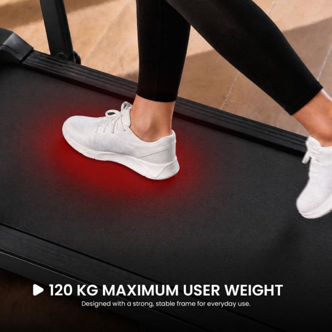 Powertrain K300 Foldable 2-in-1 Under Desk Walking Pad Treadmill 1.5HP 10km/h Incline Home Running Machine Black Image 6