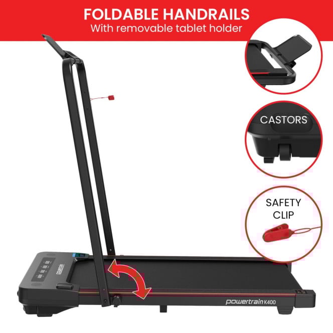 Powertrain K400 Electric Under Desk Treadmill Walking Pad Foldable Handrail Image 8