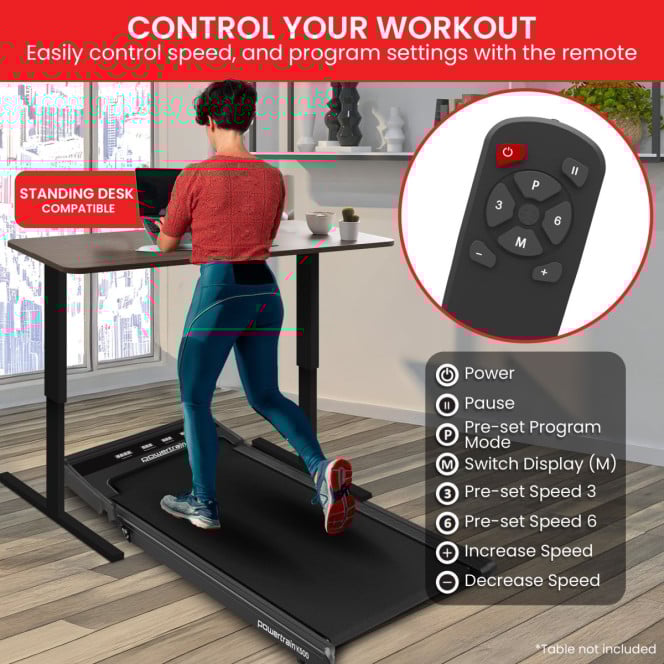 Powertrain K500 2-in-1 Foldable Walking Pad Treadmill with Remote Control Image 9