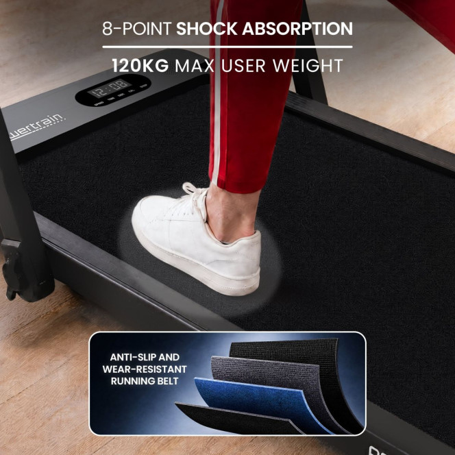 Powertrain V200 3.0HP 2-in-1 Foldable Electric Walking Pad 14kph Under Desk Running Machine Home Gym Image 5