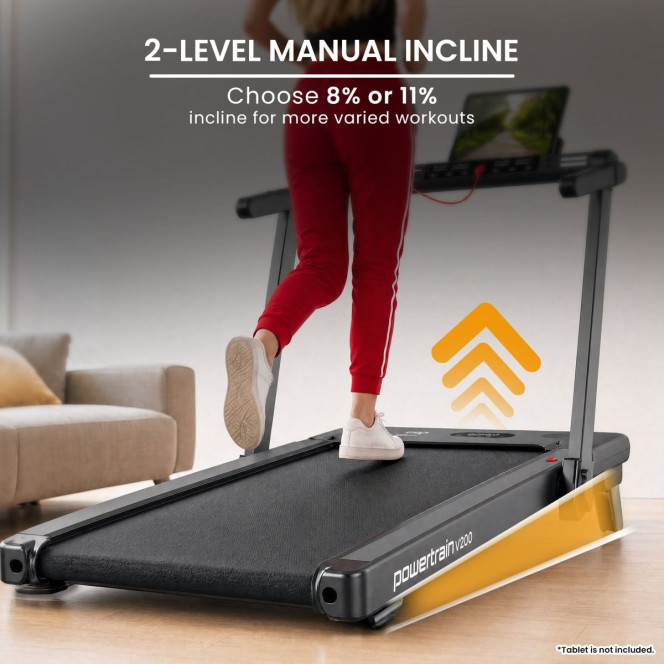 Powertrain V200 3.0HP 2-in-1 Foldable Electric Walking Pad 14kph Under Desk Running Machine Home Gym Image 6