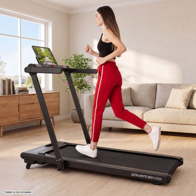 Powertrain V200 3.0HP 2-in-1 Foldable Electric Walking Pad 14kph Under Desk Running Machine Home Gym Image 11