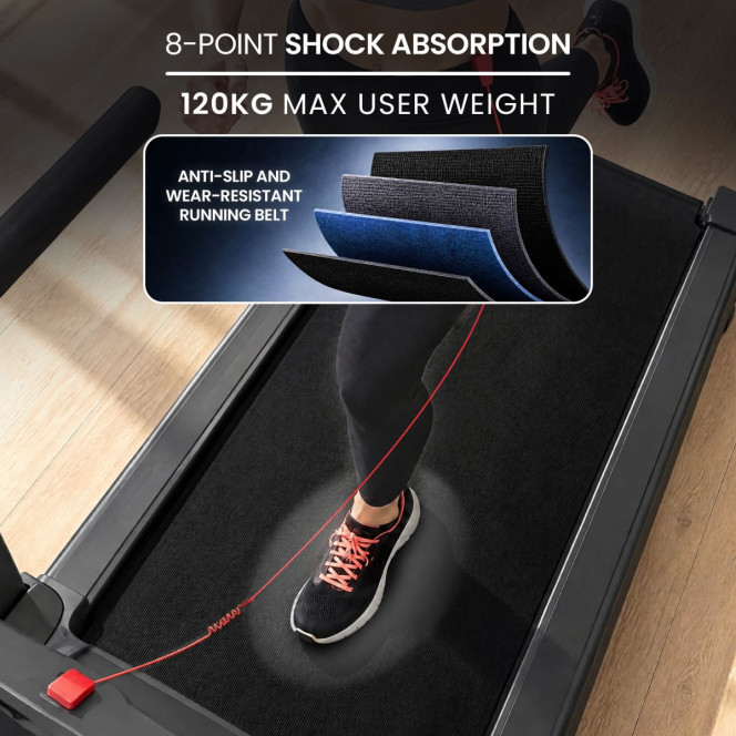 Powertrain V300 3.0HP Foldable 2-in-1 Walking Pad Treadmill with Auto Incline 14km/h Under Desk Running Machine Image 5