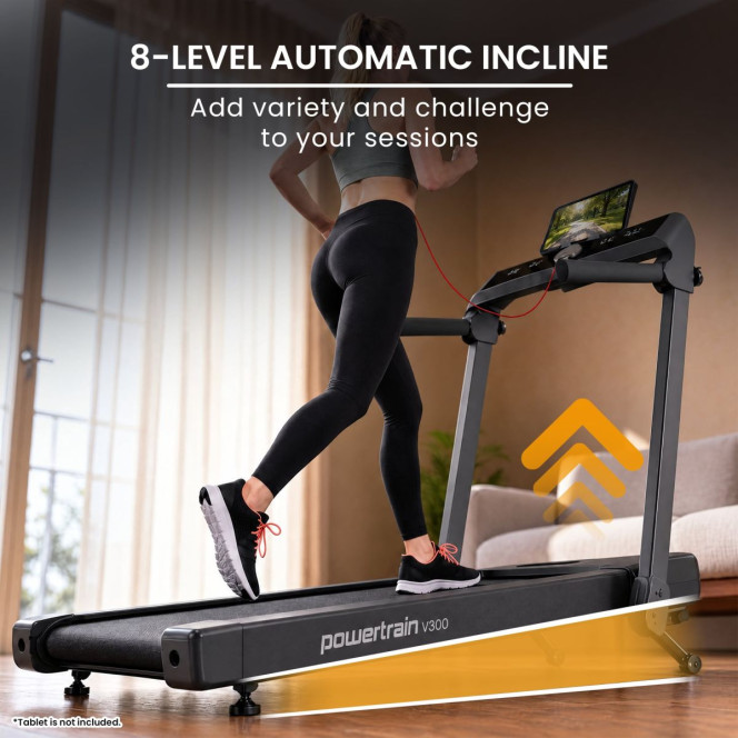 Powertrain V300 3.0HP Foldable 2-in-1 Walking Pad Treadmill with Auto Incline 14km/h Under Desk Running Machine Image 6