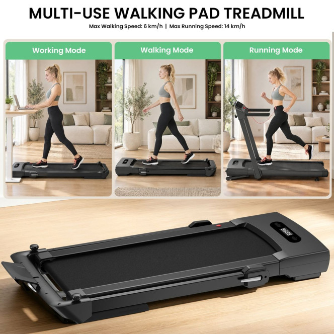 Powertrain V300 3.0HP Foldable 2-in-1 Walking Pad Treadmill with Auto Incline 14km/h Under Desk Running Machine Image 11