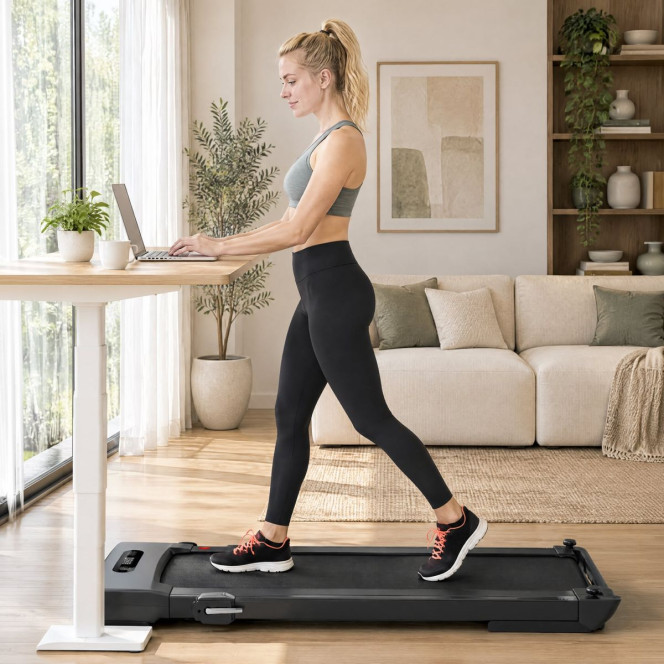 Powertrain V300 3.0HP Foldable 2-in-1 Walking Pad Treadmill with Auto Incline 14km/h Under Desk Running Machine Image 13