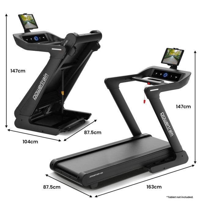 Powertrain V500 3HP Foldable Treadmill with Automatic Incline & Bluetooth Image 4