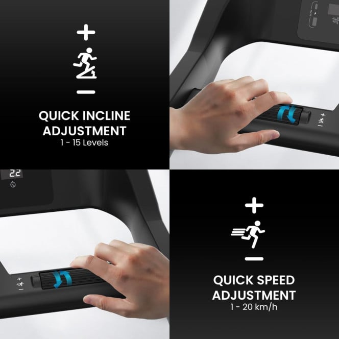 Powertrain V500 3HP Foldable Treadmill with Automatic Incline & Bluetooth Image 16