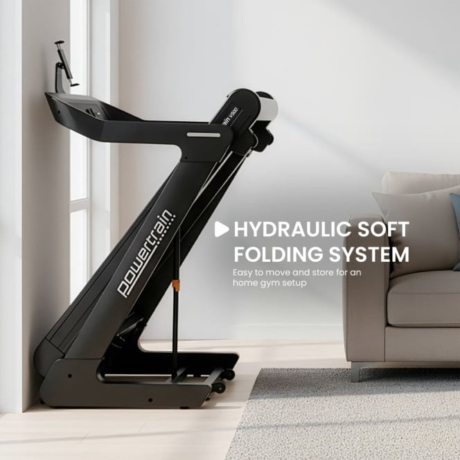 Powertrain V500 3HP Foldable Treadmill Electric Running Machine 20kmph Auto Incline Bluetooth Home Gym Cardio 130kg Image 13