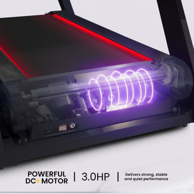 Powertrain V500 3HP Foldable Treadmill Electric Running Machine 20kmph Auto Incline Bluetooth Home Gym Cardio 130kg Image 17