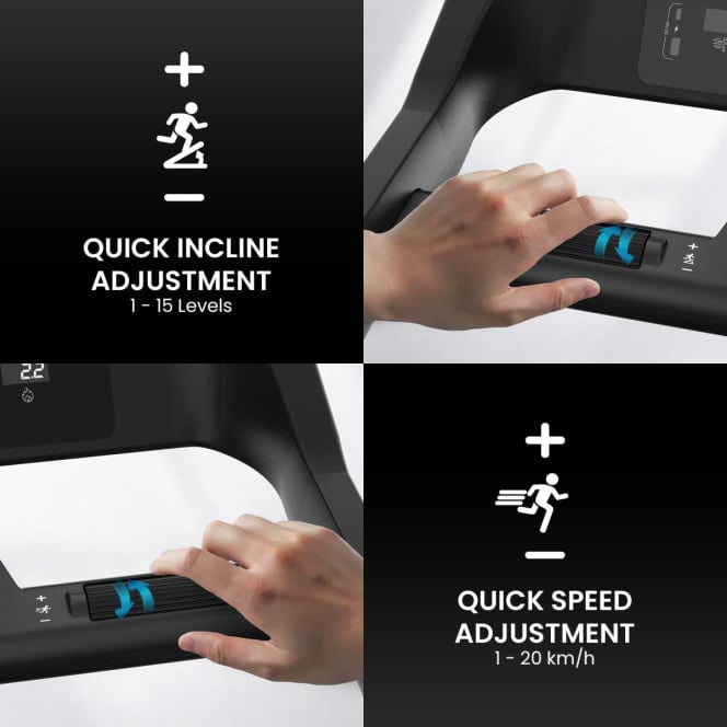 Powertrain V500 3HP Foldable Treadmill Electric Running Machine 20kmph Auto Incline Bluetooth Home Gym Cardio 130kg Image 19